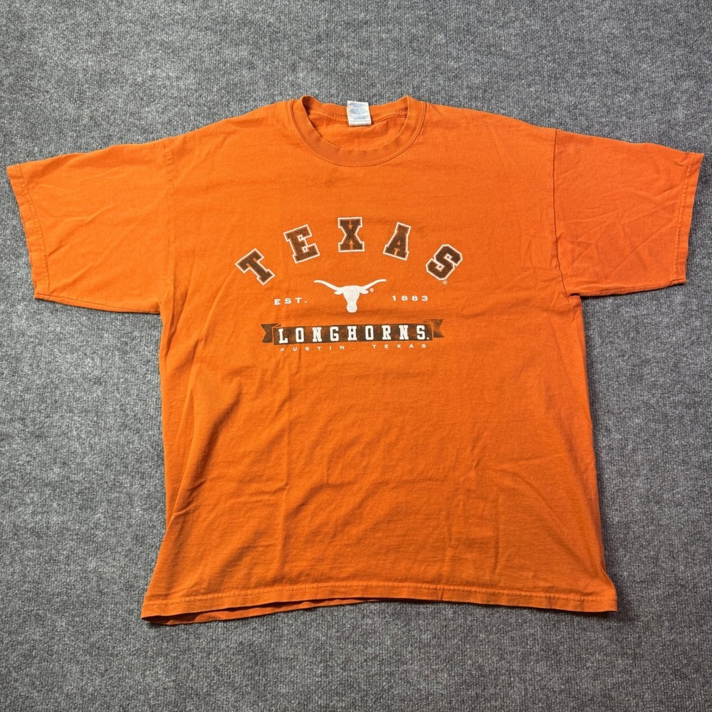 Texas Longhorns Gildan T Shirt Mens XL Orange NCAA Austin Short Sleeve Cotton